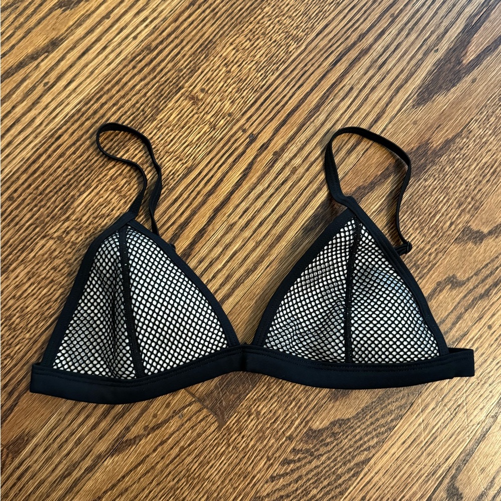 Triangl Swim black & white mesh bikini top size Small